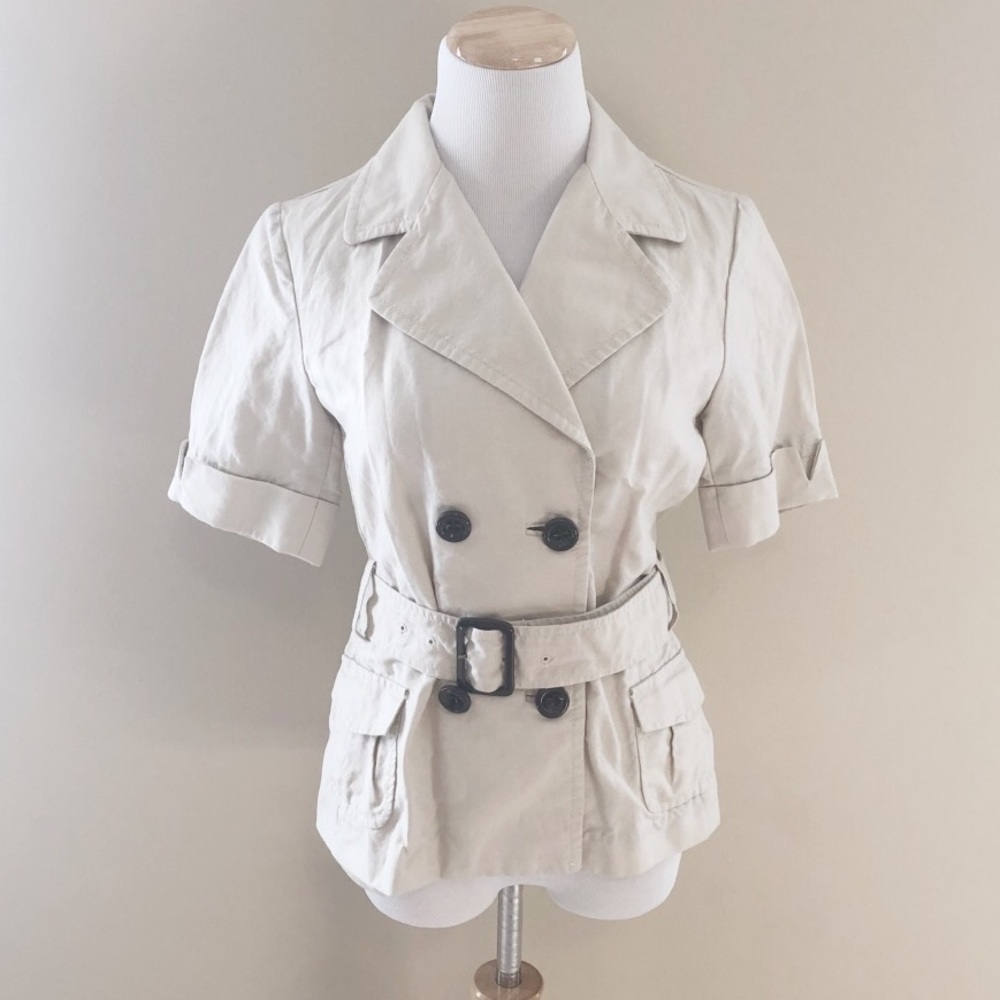 Banana Republic Khaki Safari Trench Jacket Size 2